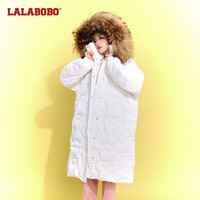 88VIP：LALABOBO 拉拉波波 LALABOBO KIDS LALABOBO冬新款原创蓬松立体毛绒兜帽羽绒服女|L21D-WSYR30