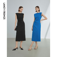 88VIP：朗姿 姿法式一字肩收腰抽褶设计感气质长裙夏装2024新款女礼服连衣裙