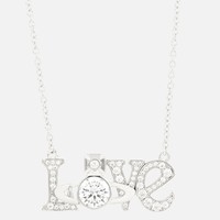 Vivienne Westwood 银色 LOVE 水晶吊坠项链