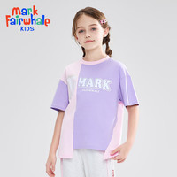 马克华菲儿童短袖t恤男2024韩版宽松男孩宽松polo衫上衣JZ 紫色 120
