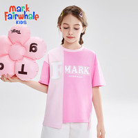 马克华菲儿童短袖t恤男2024韩版宽松男孩宽松polo衫上衣JZ 玫红 140