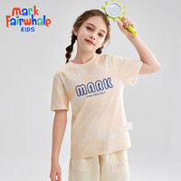 马克华菲童装男童女童短袖T恤2024夏季儿童晕染半袖t休闲jz1 桔色【玻璃管字母】 140cm