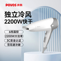 百亿补贴：POVOS 奔腾 2200W吹风机 大功率速干冷热风不伤发电吹风筒