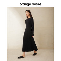Orange Desire 可机洗针织连衣裙女2023年冬季新款长袖百搭显瘦裙