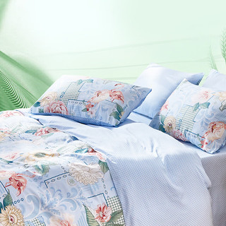 富安娜家纺 家纺床上六件套纯棉套件床单被罩枕套套件 芒种 1.5米床 (被套203*229cm)