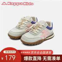 Kappa Kids卡帕网面童鞋时尚拼色百搭休闲舒适儿童跑步鞋亲子鞋紫/粉26码