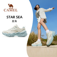 88VIP：CAMEL 骆驼 椰椰海盐骆驼 CAMEL奶油老爹鞋运动鞋女2024厚底女鞋休闲鞋女款鞋子