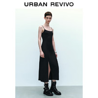 URBAN REVIVO 女吊带开衩连衣裙 UYY740001