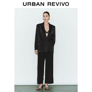 URBAN REVIVO 女士通勤经典廓形单排扣西装外套 UWG140063