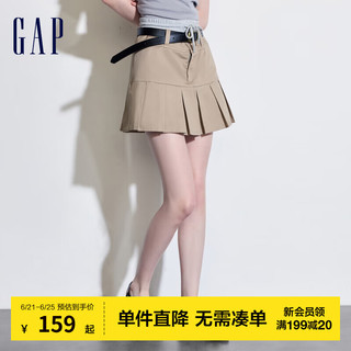 Gap 盖璞 女士纽扣百褶裙百搭半身裙 464949 卡其色 25