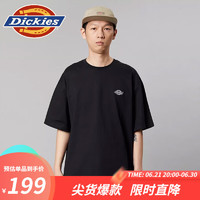 dickies短袖T恤 单色刺绣LOGO徽章短袖T恤 简约舒适 DK012964 黑色 2XL