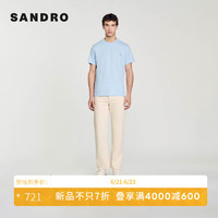 SANDRO2024夏季男装简约清爽蓝色圆领休闲短袖T恤SHPTS01248 40/天蓝色 XS