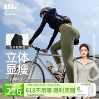 蕉下（beneunder）打底裤女瑜伽裤春夏鲨鱼裤外穿高弹速干裤紧身裤骑行迭骑深竹绿S 【翘臀款】深竹绿