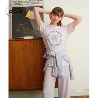 gelatopique24春夏女睡衣旅行系列字母短袖T恤PWCT241285 浅粉色 F