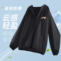 真维斯UPF50+休闲薄款防晒服女2024年夏季休闲运动百搭会外风外套GX 黑-保持微笑彩虹K M