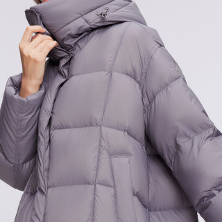 波司登BOSIDENG羽绒服女长款气质方格纹零压保暖外套 暖暮云灰8569 165/88A体重约120-140斤 165/88A 宽松版【偏大一码】