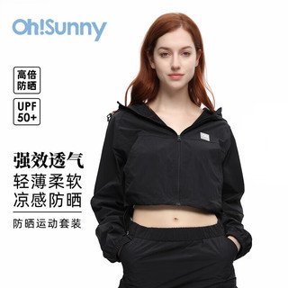 OhSunny防晒衣女户外徒步连帽防水宽松凉感外套 SLC5M116T 星夜黑 XL 