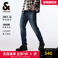 杰克·琼斯（JACK&JONES）秋季休闲潮男百搭舒适长裤水洗凉爽修身牛仔裤子男224332008 E42 中牛仔蓝 E42 中牛仔蓝 165/74A/XSRW