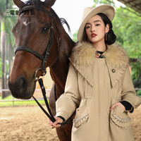 一电影一时装冬季毛领中长款风衣式派克服外套女两件套高级感