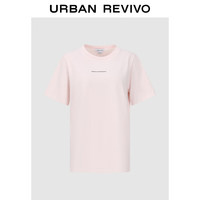 URBAN REVIVO 女士潮流休闲字母蝴蝶结印花短袖T恤 UWV440198 浅粉色 XS