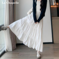 88VIP：La Chapelle 白色半身裙女夏季2024新款小个子高腰长裙蛋糕裙宽松伞裙