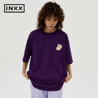 INXX 英克斯 street明星同款走秀款夏季宽松休闲短袖T恤白男女生紫色t恤