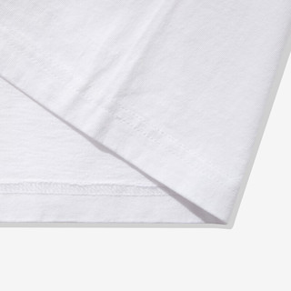 UNDEFEATED五条杠夏季潮酷原始人雕刻logo筒织短袖T恤 白色 M