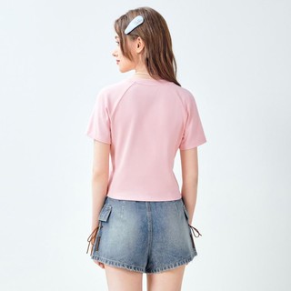 【凉感索罗娜】韩系梦幻城堡印花短袖T恤24夏修身基础圆领上衣