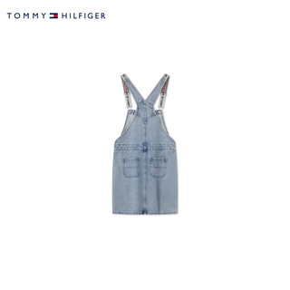 TOMMY HILFIGER 24春夏童装女纯棉提花牛仔背带裙TH2332063/TH2422811 牛仔蓝433 6/120cm