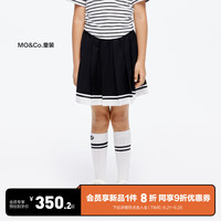 little MO&Co.little moco童装24夏装女童网球运动风含裤半身百褶短裙 黑色 110/50