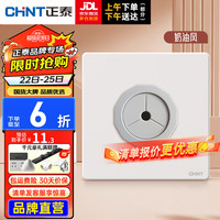 正泰（CHNT）开关插座面板超薄哑光磨砂大板奶油风家用86型墙壁电源 K3E芙蕾白 出线孔