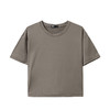 SPAO 韩国同款2024年夏季女士时尚纯色短袖T恤SPLOE37A01 棕色 165/88A/M
