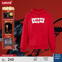 Levi's【红运当头】李维斯24夏季女士卫衣连帽外套简约新年红色 红色A4959-0008 M