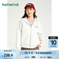 热风（Hotwind）卫衣外套女2024年春季女士简洁基础休闲舒适亲肤开衫 03米色 M