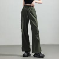 高腰宽松显瘦阔腿工装裤女24年夏季运动休闲透气休闲裤长裤女