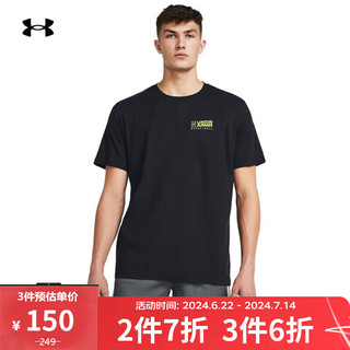 安德玛 UNDERARMOUR）春夏Baseline男子篮球运动短袖T恤1382850 黑色001 XL