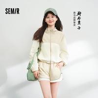 森马 Semir【郑合惠子同款】凉感防晒衣女2024夏短款连帽宽松外套女