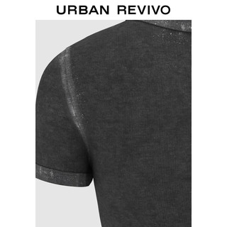 URBAN REVIVO 女士修身圆领短袖T恤 UWJ440068 黑色 XL