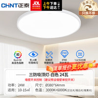 正泰（CHNT）照明吸顶灯led卧室灯具三防灯全屋客厅灯饰阳台过道餐厅现代简约 白光-24W双色