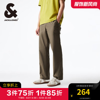 杰克·琼斯（JACK&JONES）夏季潮百搭舒适多口袋工装风直筒长裤纯色休闲裤男224214051 橄榄绿E08 常规 橄榄绿E08 175/80A/MR