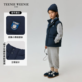 Teenie Weenie Kids小熊童装24冬季男女童纯色立领无袖羽绒服 粉色 130cm