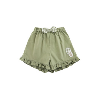 幼悠女童夏季套装洛丽塔风连衣裙前后两穿娃娃衫梭织短裤多件套潮 梭织短裤绿色（X4313） 110cm