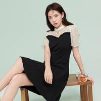 限尺码：秋水伊人 玫瑰新中式国风假两件连衣裙A字修身气质小众设计感