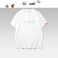 HLA 海澜之家 短袖T恤男AGAHO设计师系列圆领宽松印花短袖男夏季