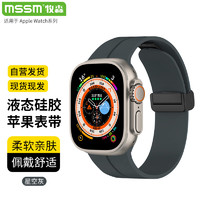 MSSM 适用苹果手表表带apple watch硅胶磁吸折叠扣表带iwatch S9/8/7/6/SE/Ultra 星空灰·42/44/45/49mm