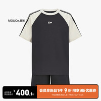 little MO&Co.两件套装 little moco童装24夏装男女童运动风插肩袖T恤短裤 深灰色  120/60