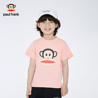 大嘴猴 童装男女童短袖t恤2024年夏季半袖中大儿童上衣 橘粉 130