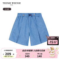 Teenie Weenie Kids小熊童装女童24年夏款时尚宽松休闲牛仔短裤 牛仔色 110cm