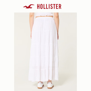 HOLLISTER24夏甜美百搭白色蛋糕裙加长款半身裙女 KI343-4096 白色 S (165/68A)标准版