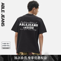 ABLE JEANS男短袖男t恤 24秋季印花LOGO短袖男t恤男881256 黑色【6月26日前】 XXL